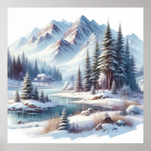 Winter Landscape Art Poster (Voorkant)