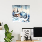 Winter Landscape Art Poster (Thuiskantoor)