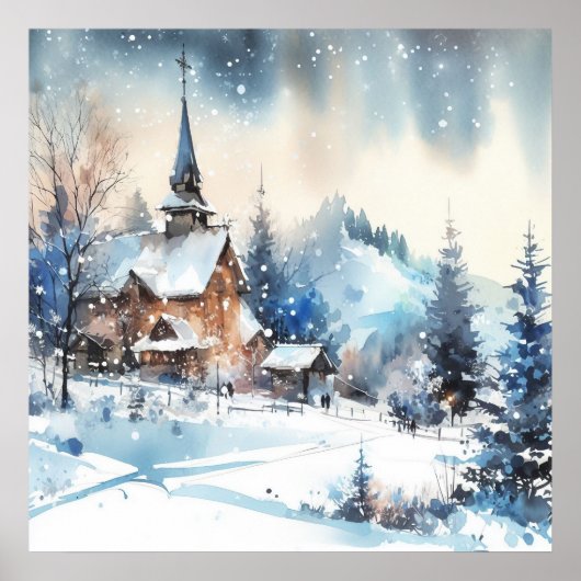 Winter Landscape Art Poster (Voorkant)