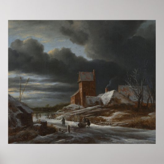 Winter Landscape, Jacob Isaacksz. van Ruisdael, c. Poster (Voorkant)