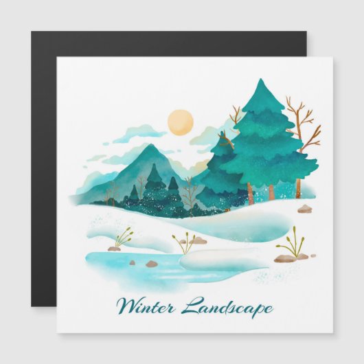 Winter Landscape Magnetic Card (Voorkant / Achterkant)