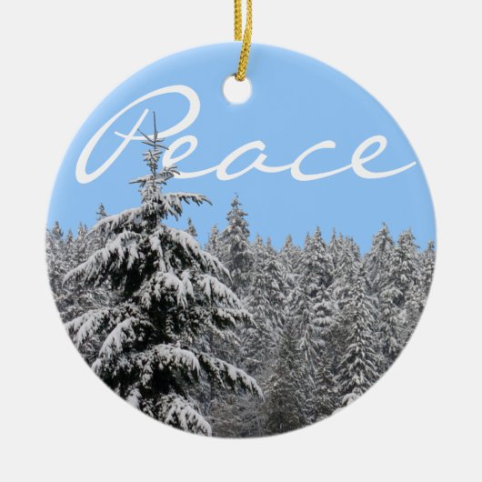 Winter Landscape Ornament Peace Joy Decorations (Voorkant)