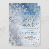 Winter Landscape Tree Baby shower Kaart (Voorkant / Achterkant)