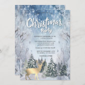 Winter Landschap Bomen Herten Kerstbedrijf Kaart (Voorkant / Achterkant)