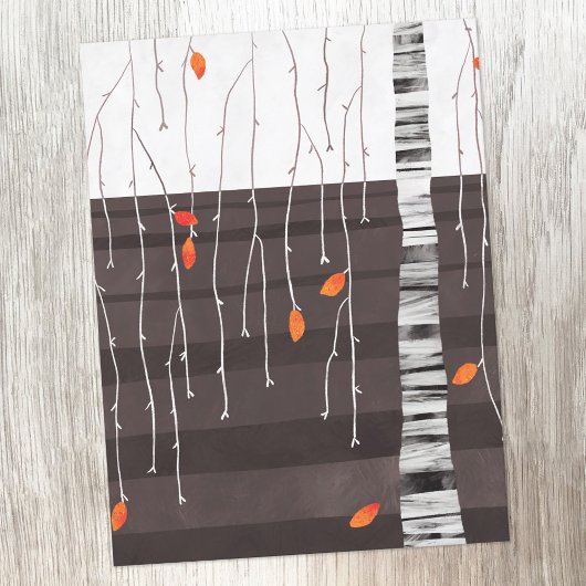 Winter Landschap Boom Kunst Briefkaart