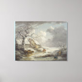 Winter Landschap door George Morland Canvas Afdruk (Voorkant)