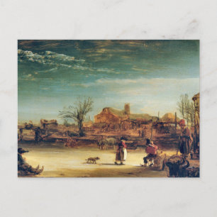 Winter Landschap door het Briefkaart Rembrandt