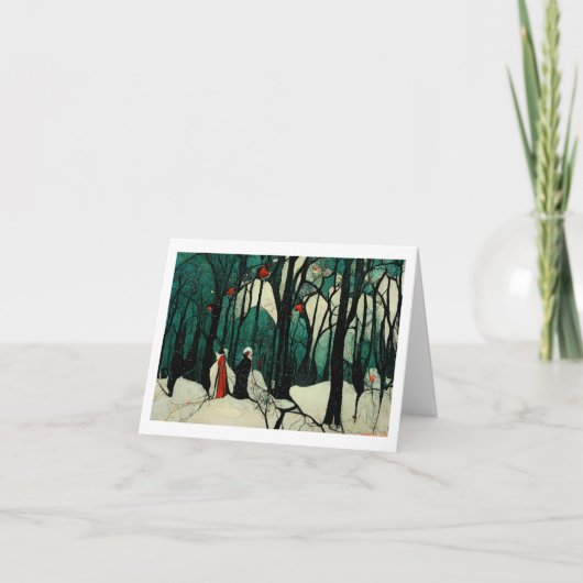 Winter Landschap Kerstkaart Vouwkaart 01 Kaart (Voorkant)