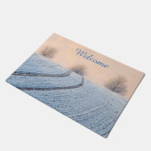 Winter Landschap met Hoarfrost Persoonlijke Ingang Deurmat (Schuin)