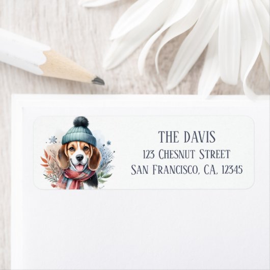 Winter Landschap Sjaal Beagle - Etiket (Insitu)