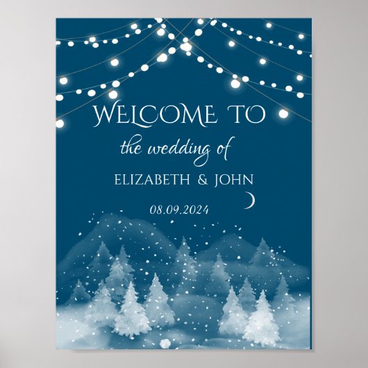 Winter Landschap Sneeuw Bruiloft Poster (Voorkant)