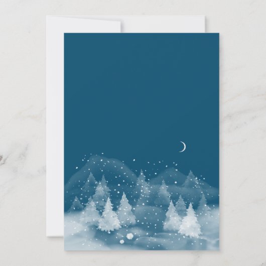 Winter Landschap Sneeuw String Lights Bruiloft Kaart (Achterkant)