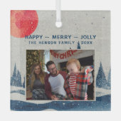 Winter Landschap Snowy Forest Moon Glas Ornament (Voorkant)