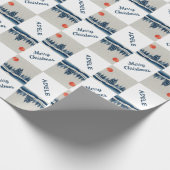 Winter Landschap Snowy Forest Moon Kerstmis Cadeaupapier (Hoek)