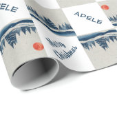 Winter Landschap Snowy Forest Moon Kerstmis Cadeaupapier (Rol Hoek)