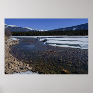 Winter langs de Athabasca rivier Poster