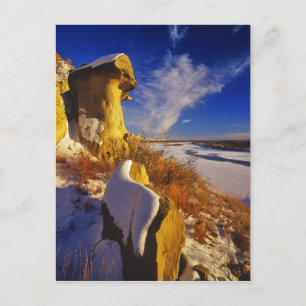 Winter langs de Missouri rivier bij Briefkaart