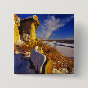Winter langs de Missouri rivier bij Vierkante Button 5,1 Cm
