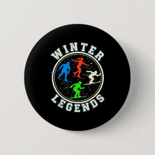 Winter legenden hockey ski snowboard schaatsen ronde button 5,7 cm