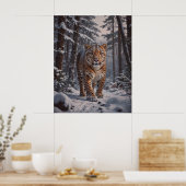 Winter Leopard Poster (Keuken)