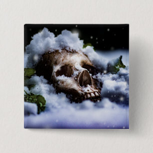 Winter Life IV Vierkante Button 5,1 Cm