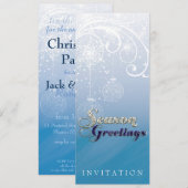 Winter Light Sparkle Holiday Party Invitation Kaart (Voorkant / Achterkant)