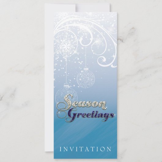 Winter Light Sparkle Holiday Party Invitation Kaart (Voorkant)