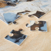 winter lighthouse painted legpuzzel (Zijkant)