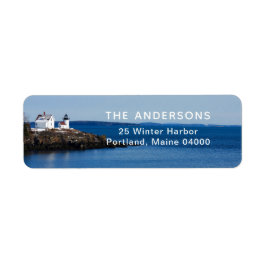 Winter Lighthouse Return Address Label