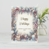 Winter Lijst Vakantie Kerst Kaart (Staand voorkant)