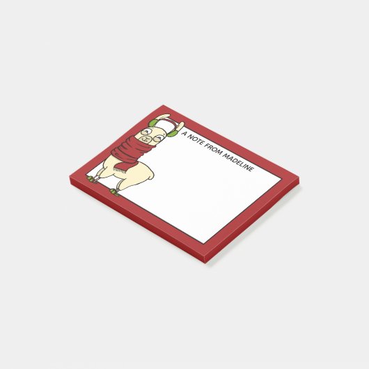 Winter Llama | In oorboeien en schuifpannen Post-it® Notes (Schuin)