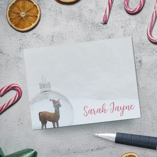 Winter Llama Sneeuw Grappige Kerstmis Gepersonalis Post-it® Notes