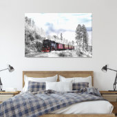 Winter Locomotief Scène Canvas Afdruk (Insitu (Slaapkamer))