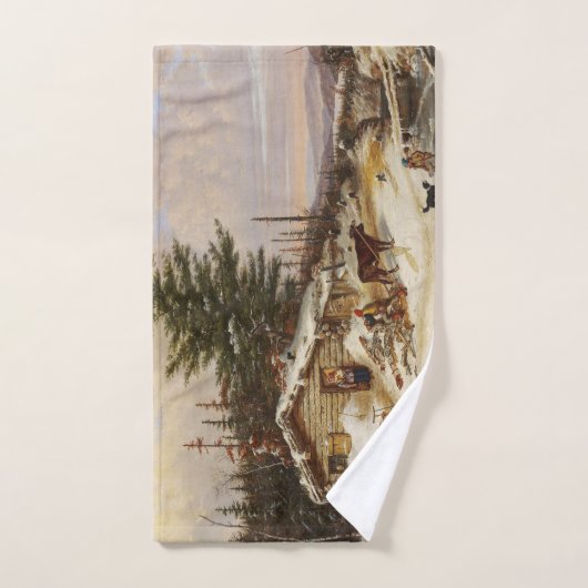 Winter Log House art serviette à main (Serviette à main)