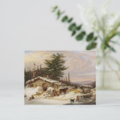 Winter Log House briefkaart (Staand voorkant)