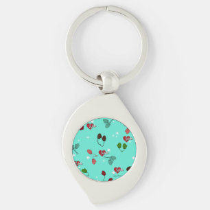 Winter Love Mittens en Snowflake Pattern Sleutelhanger