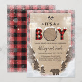Winter Lumberjack Baby shower Rustische jongen Pse Kaart (Voorkant / Achterkant)