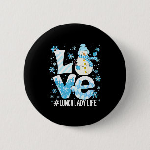 Winter Lunchdame Liefde Sneeuwman Lunchdame Sneeuw Ronde Button 5,7 Cm