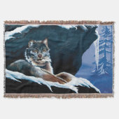 Winter Lynx Mountain Deken (Voorkant)