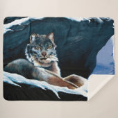 Winter Lynx Mountain Sherpa Deken (Voorkant (horizontaal))