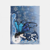 Winter maan fee blauw fleece deken (Voorkant)