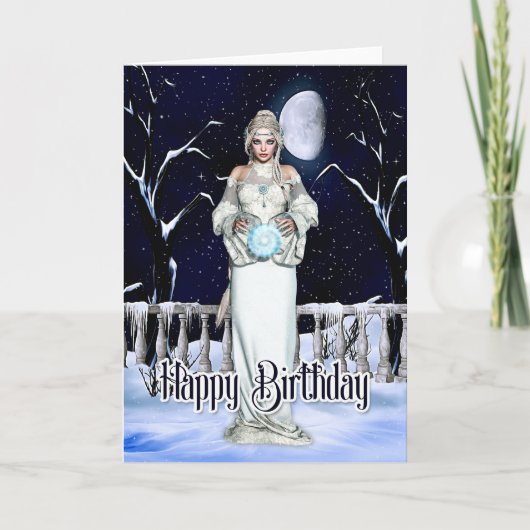 Winter Magic Birthday Kaart (Voorkant)