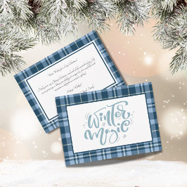 "Winter Magic" Blue Buffalo Plaid Familie Kerstmis Feestdagenkaart