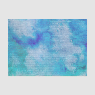 Winter Magic Blue Waterverf Weefselpapier Elegant Tissuepapier