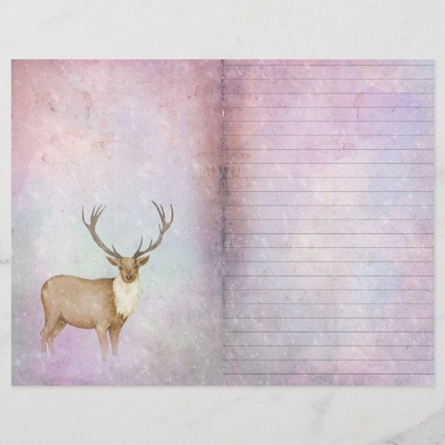 Winter Magic Deer Scrapbook Page Paper | grillig (Voorkant)