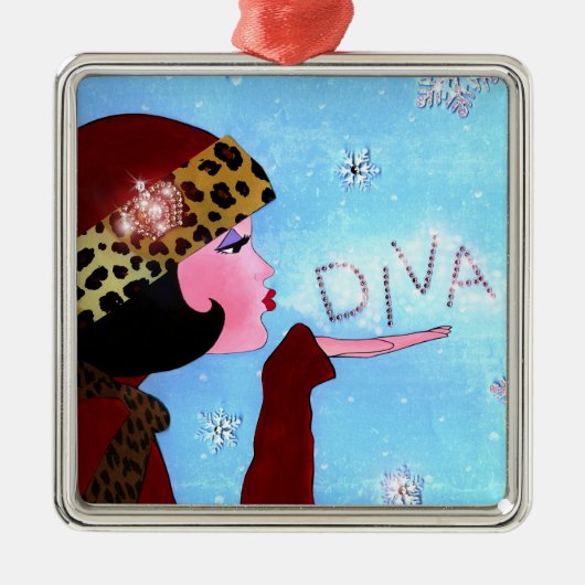 "Winter Magic" DIVA Metalen Ornament (Voorkant)