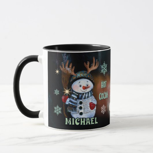 Winter Magic Enchanted sneeuwman Hot Cocoa mok (Links)