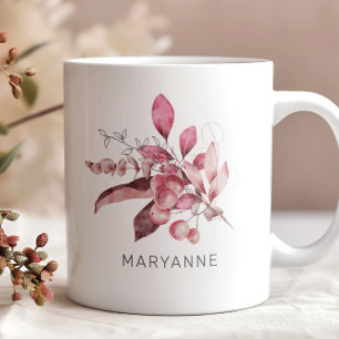 Winter Magic Floral Monogram Koffie Mok