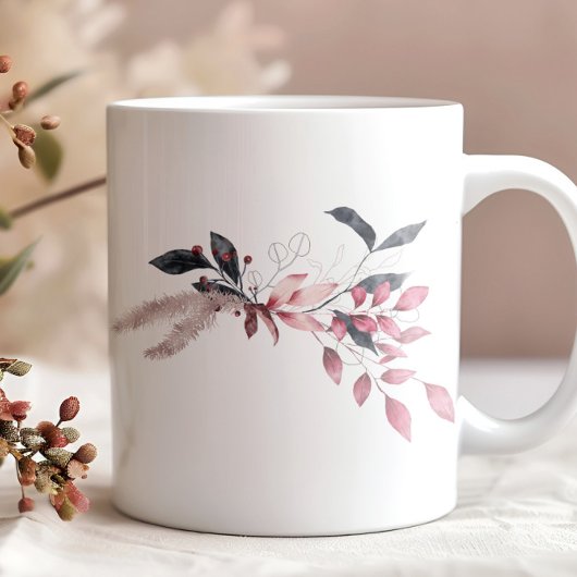 Winter Magic Floral Monogram Koffie Mok