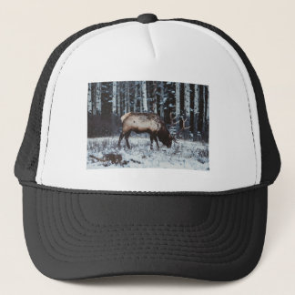 Winter Majesteit: Eland in Sneeuw Trucker Hoed Pet